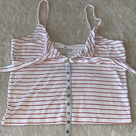 American Eagle outfitters candy stripe tie front crop top size: Large - Picture 16 of 16